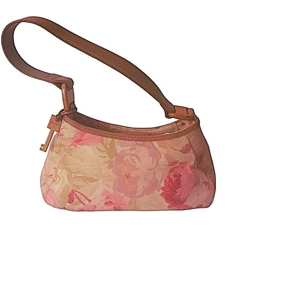 Vintage 90s Fossil Pastel Floral Print Baguette - Picture 1 of 8